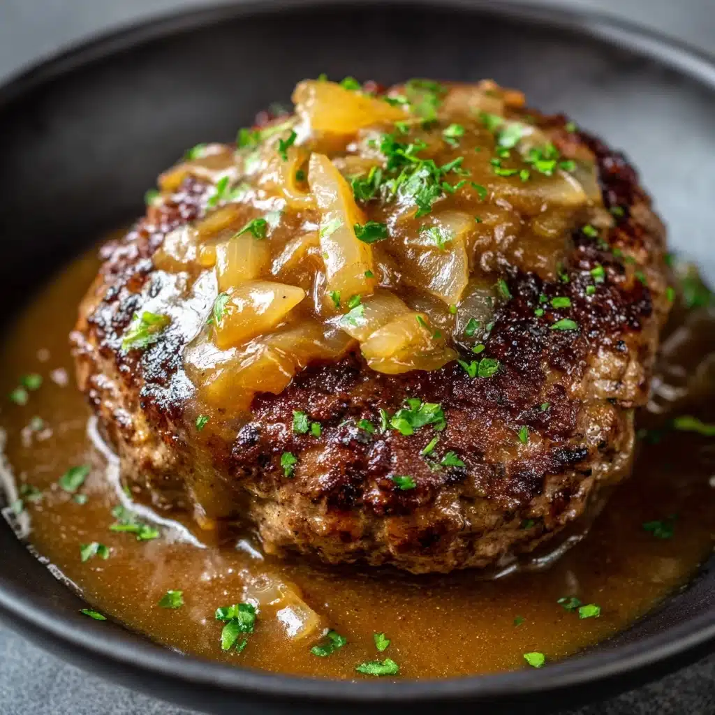 Best Smothered Hamburger Steak with Onion Gravy Recipe - Recipe Image