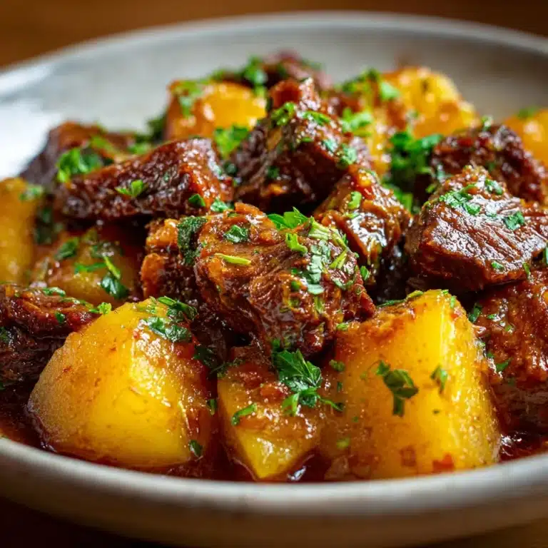 Slow Cooker Garlic Butter Beef Bites & Potatoes Recipe