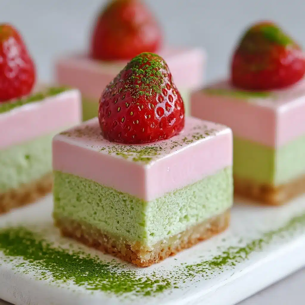 Matcha Strawberry Cream Bars Recipe - Recipe Image