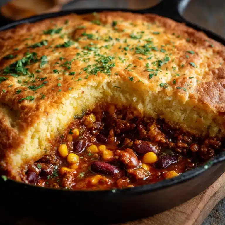 Skillet Chili Cornbread Pot Pie Recipe