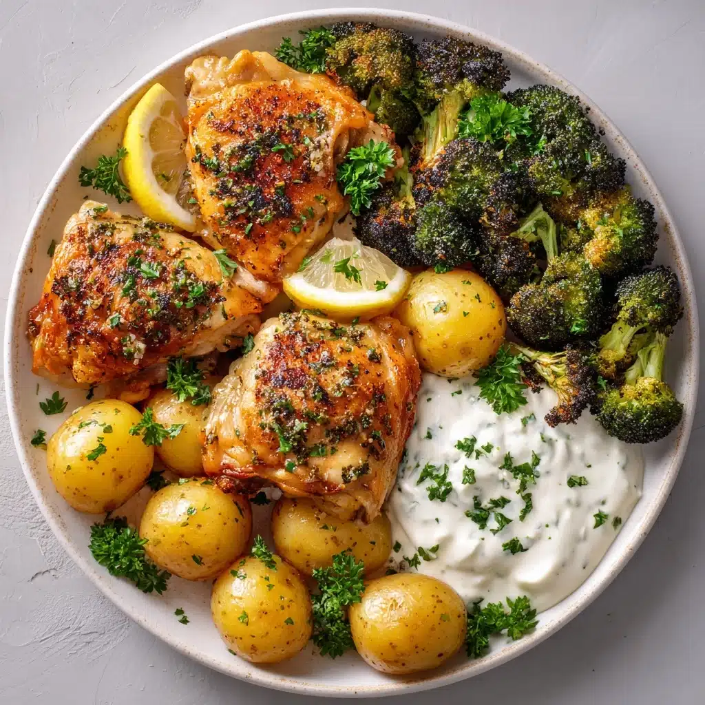 Lemon Garlic Chicken with Parmesan Herb Sauce Recipe - Recipe Image