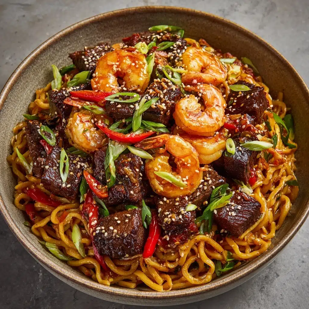 Shrimp and Steak Noodles Recipe - Recipe Image