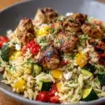 Lemon Chicken & Veggie Orzo Stir Fry Recipe