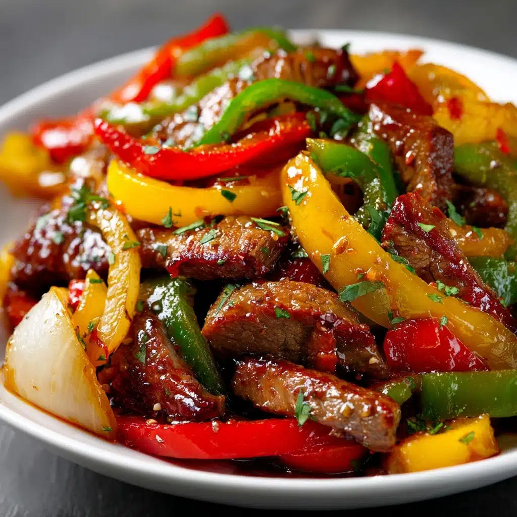 Pepper Steak with Bell Peppers and Onion Recipe - Recipe Image
