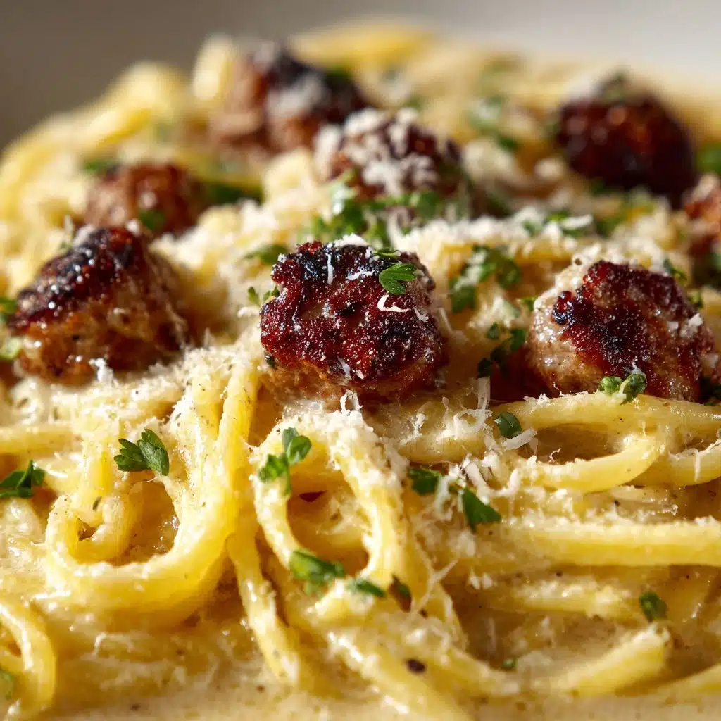 Sticky Honey Garlic Sausage Pasta Skillet Recipe - Recipe Image