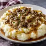 Ground Beef and Gravy Over Mashed Potatoes Recipe
