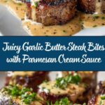 Garlic Butter Steak Bites with Parmesan Cream Sauce Recipe