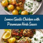 Lemon Garlic Chicken with Parmesan Herb Sauce Recipe