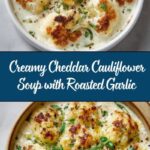 Cheddar Cauliflower and Roasted Garlic Soup Recipe