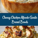 Chicken Alfredo Garlic Bread Bowls Recipe