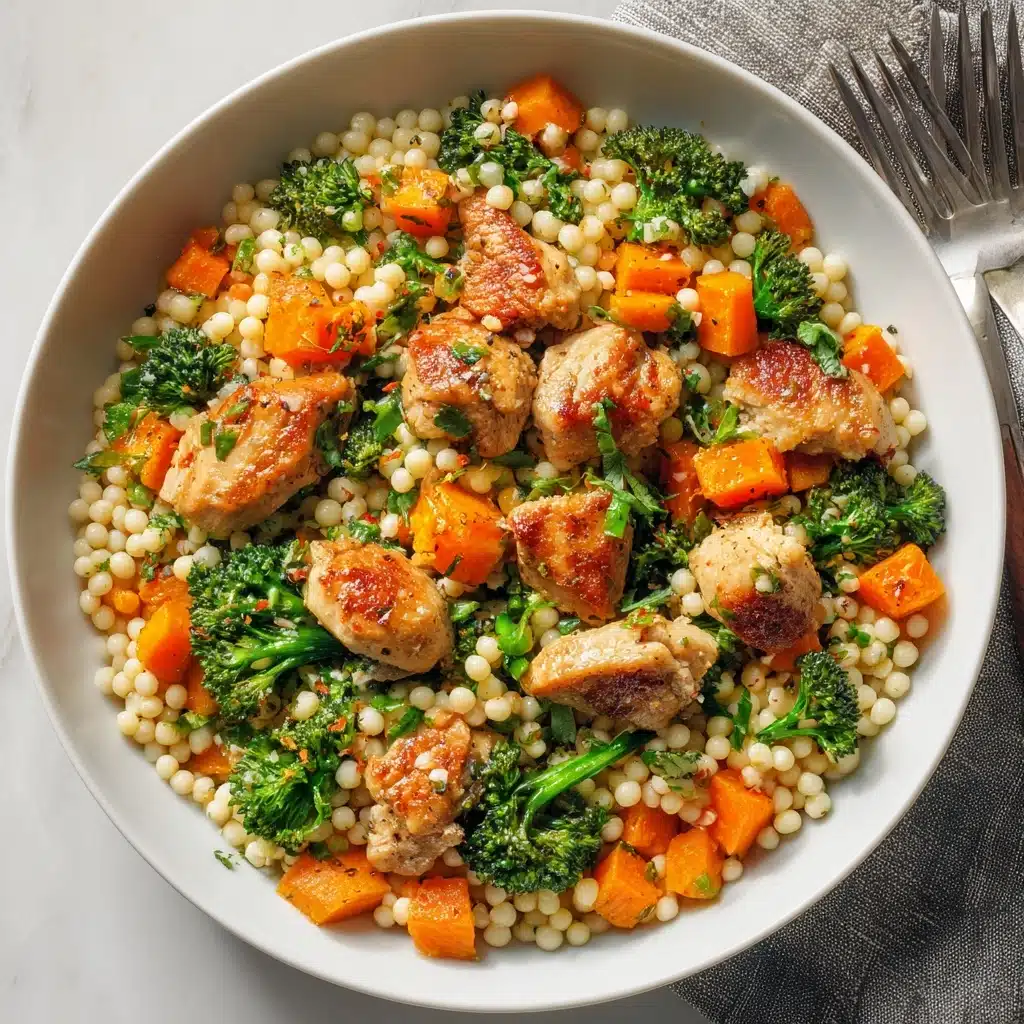 Roasted Butternut Squash Broccoli Cheddar Chicken Couscous Recipe - Recipe Image