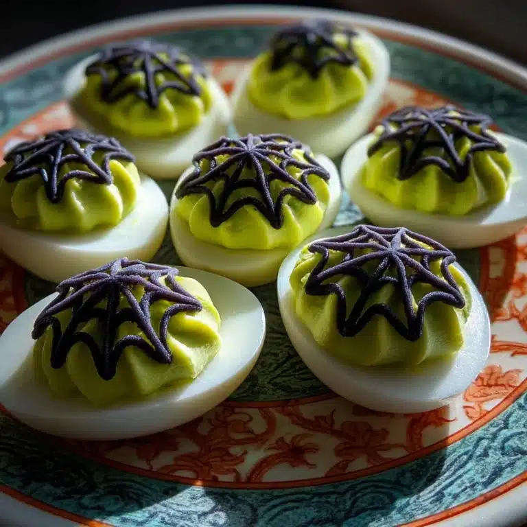 Spooky Spiderweb Deviled Eggs Recipe