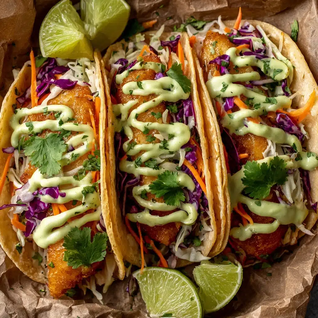 Crispy Fish Tacos with Cilantro Lime Slaw Recipe - Recipe Image