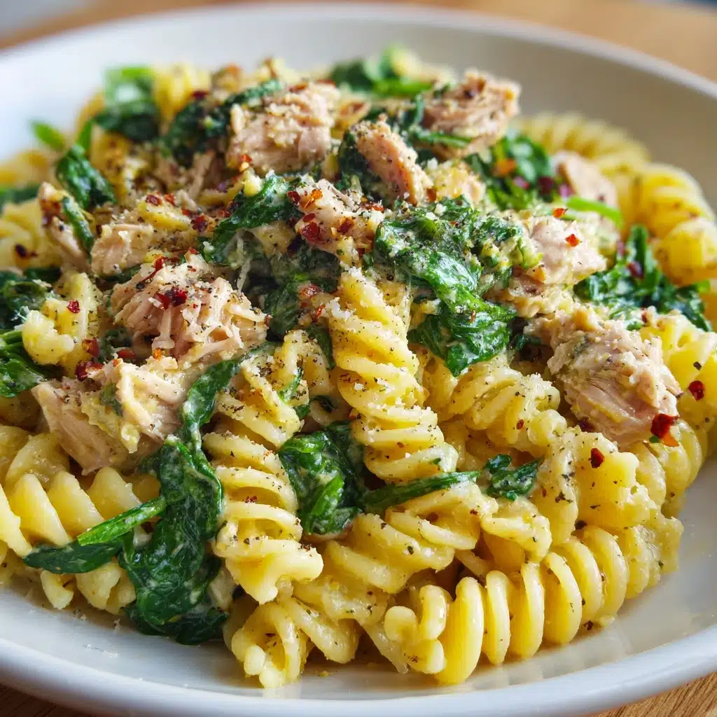 Spicy Tuna Spinach Pasta Recipe - Recipe Image
