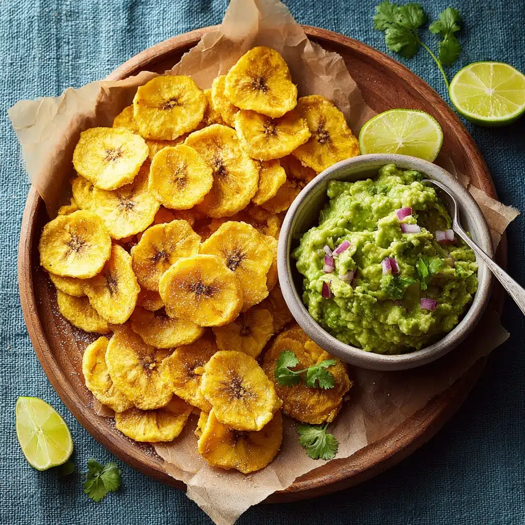 Baked Plantain Chips with Guacamole Recipe - Recipe Image