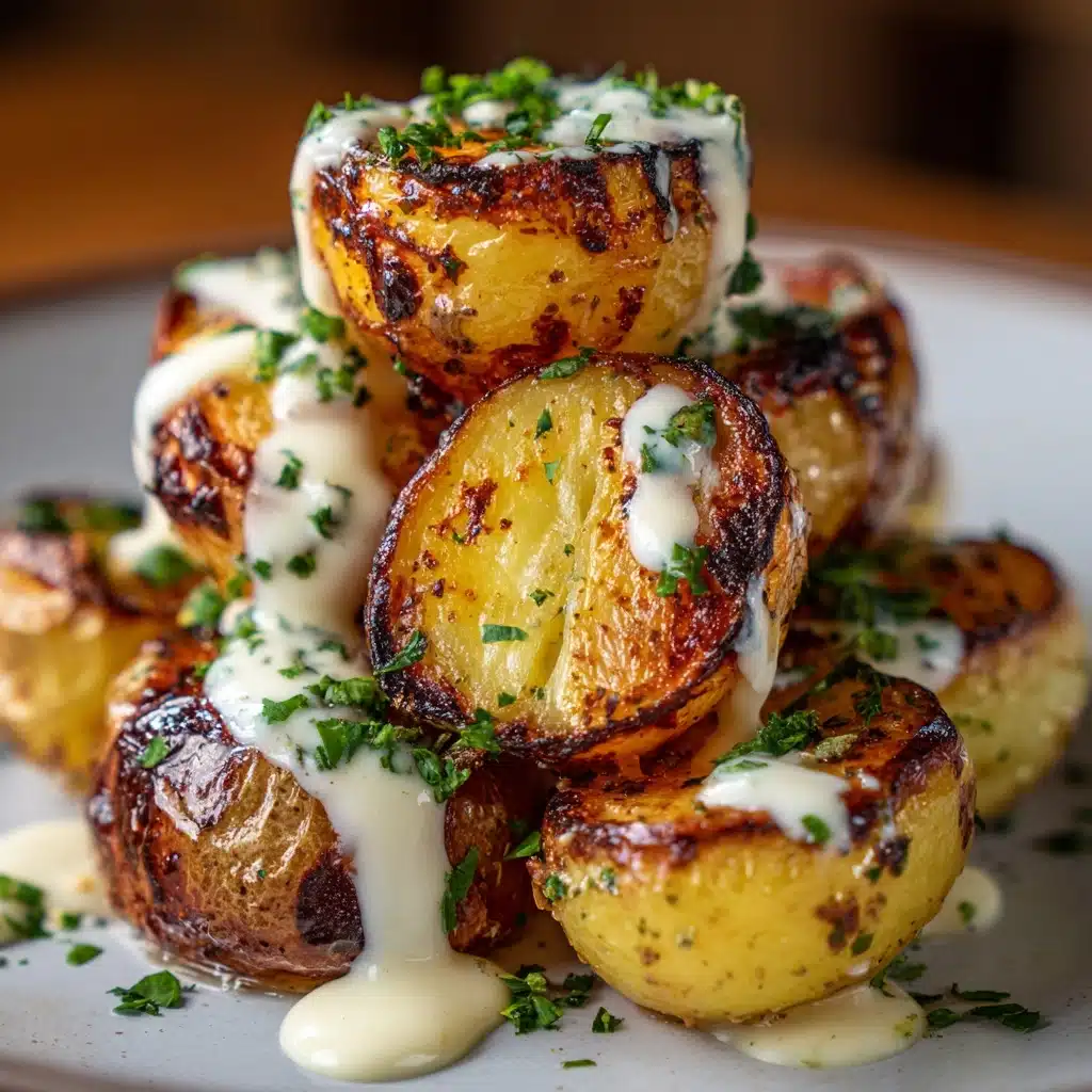 Creamy Garlic Sauce Baby Potatoes Recipe - Recipe Image