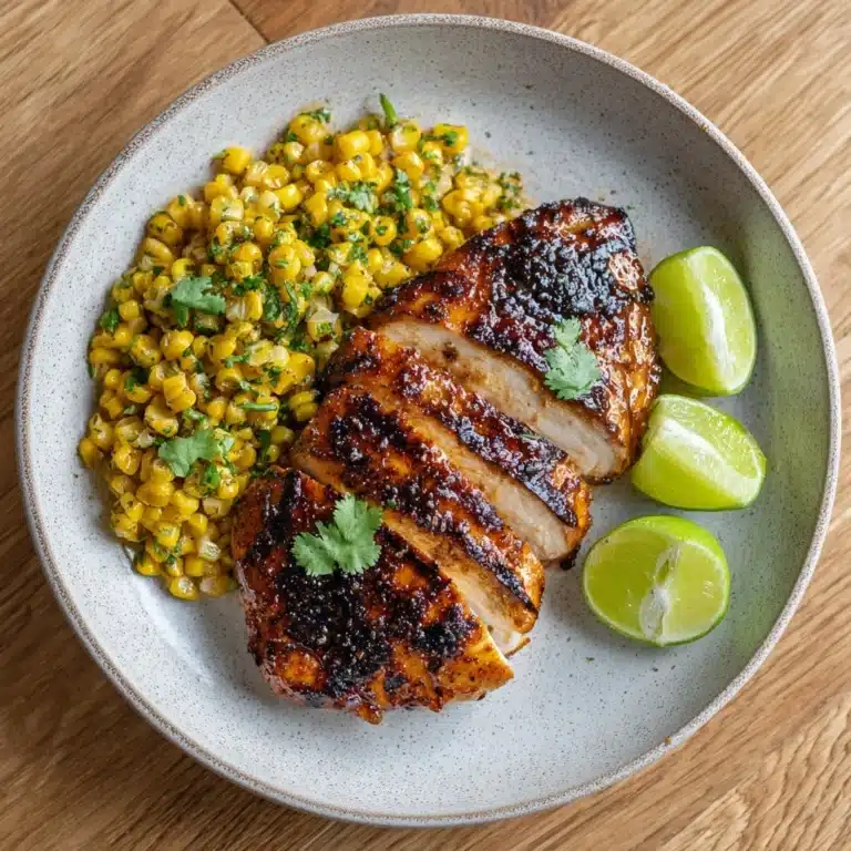 Grilled Hot Honey Chicken with Lime Corn Salad Recipe