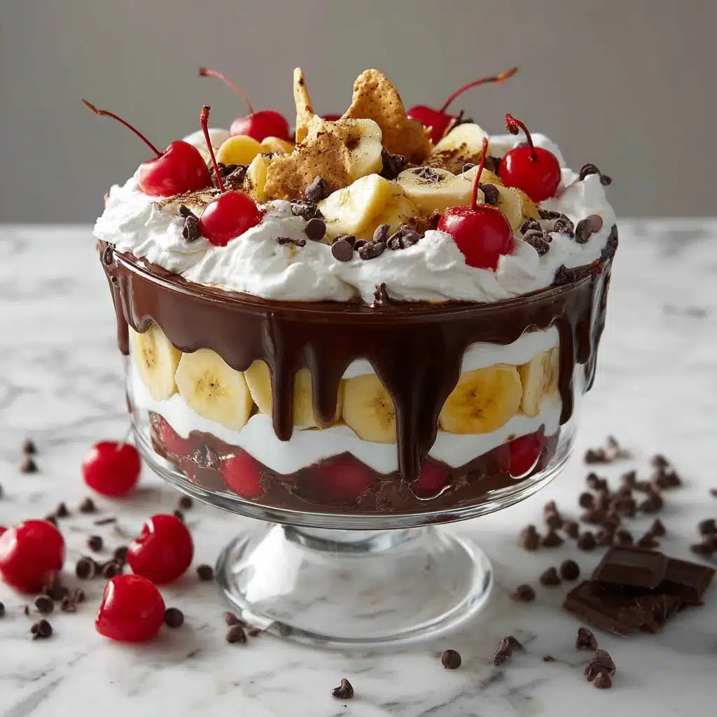 No-Bake Chocolate Banana Split Trifle Recipe - Recipe Image