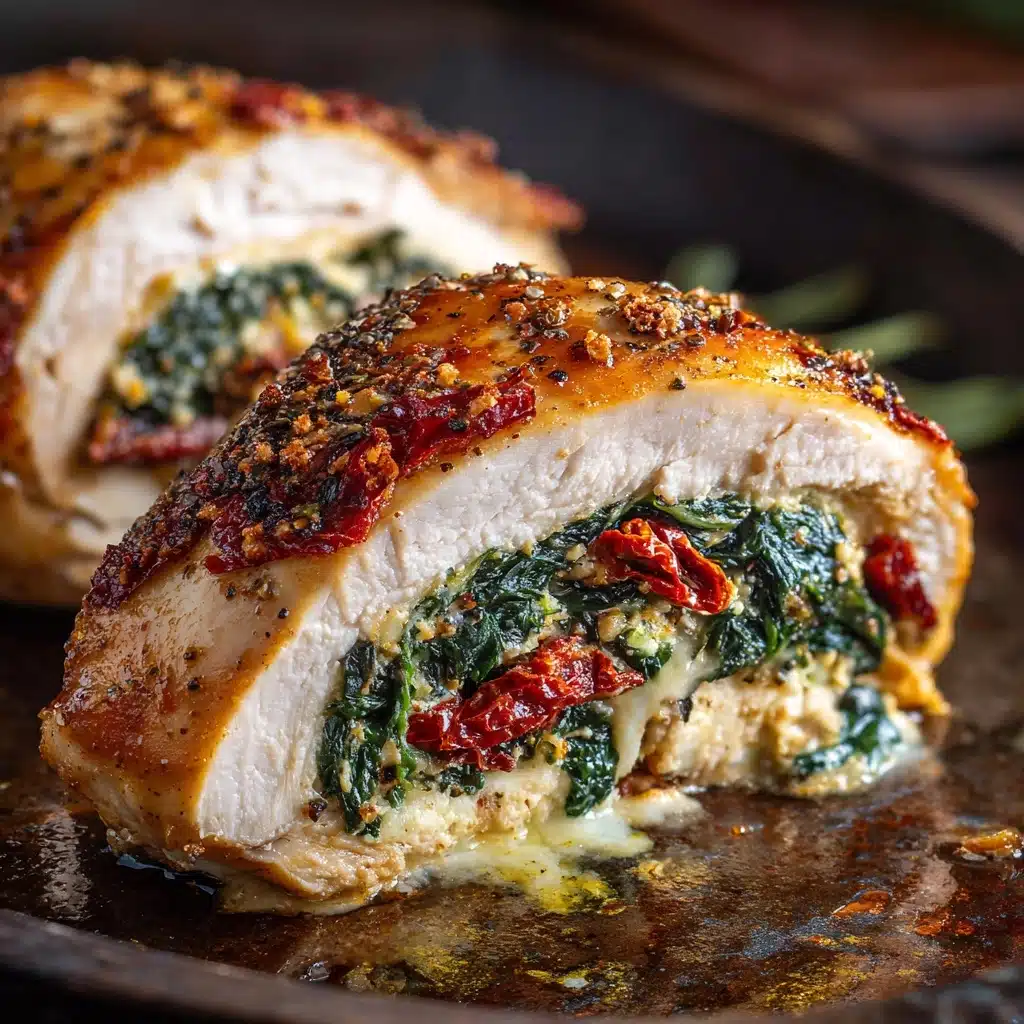 Sundried Tomato, Spinach, and Cheese Stuffed Chicken Recipe - Recipe Image