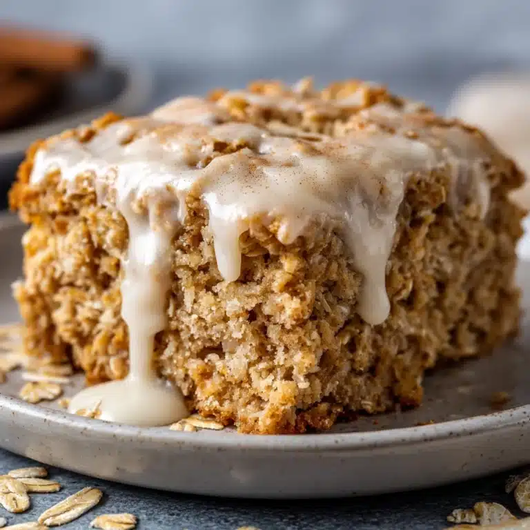 Healthy Sticky Cinnamon Roll Baked Oatmeal Recipe