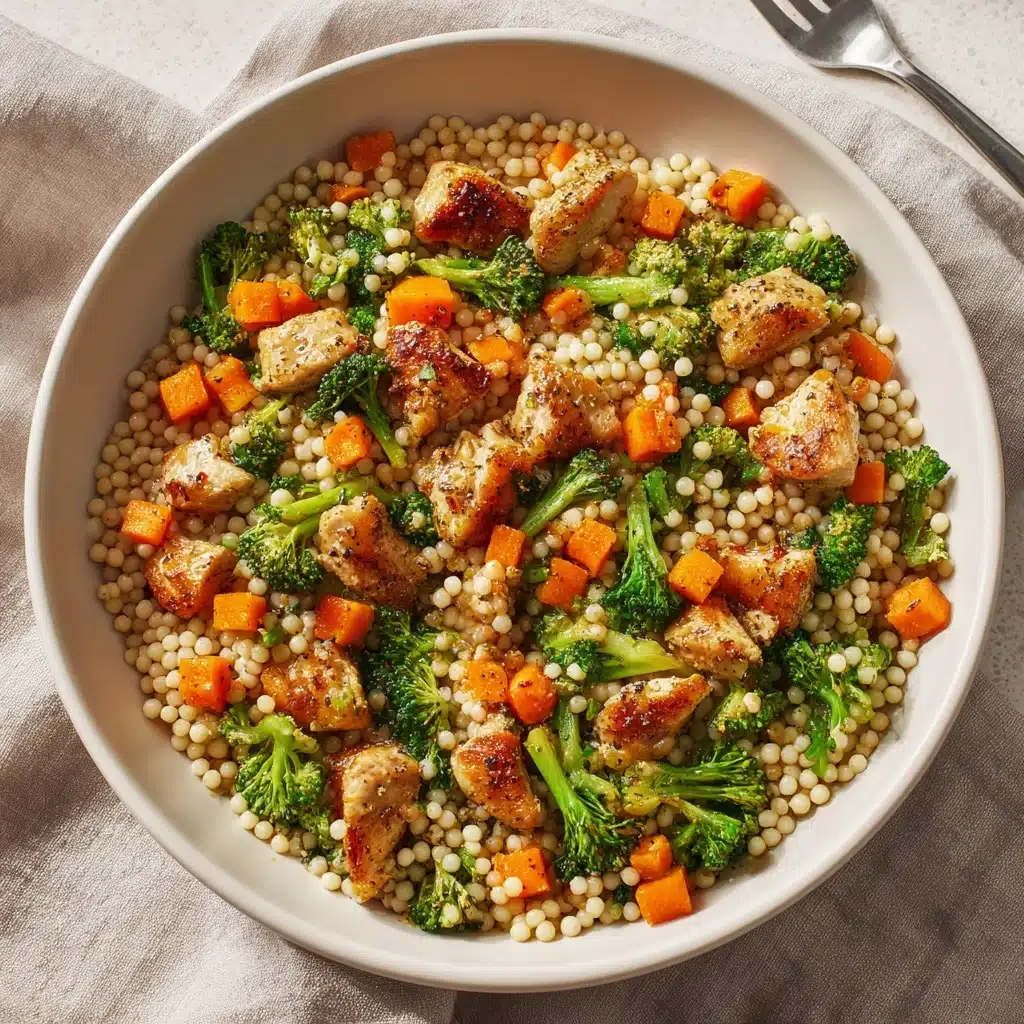 Roasted Butternut Squash Broccoli Cheddar Chicken Couscous Recipe - Recipe Image