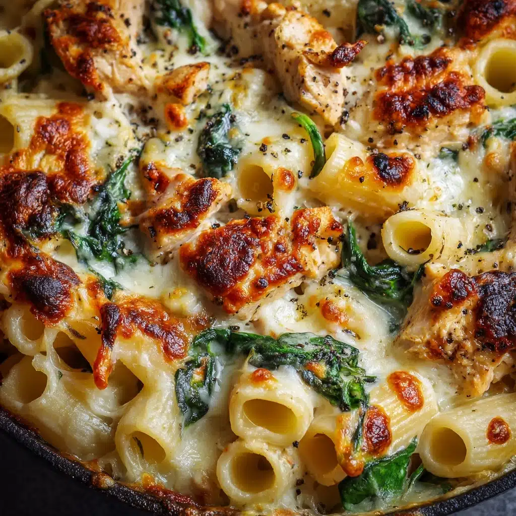 Cheesy Spinach Dip Chicken Pasta Recipe - Recipe Image
