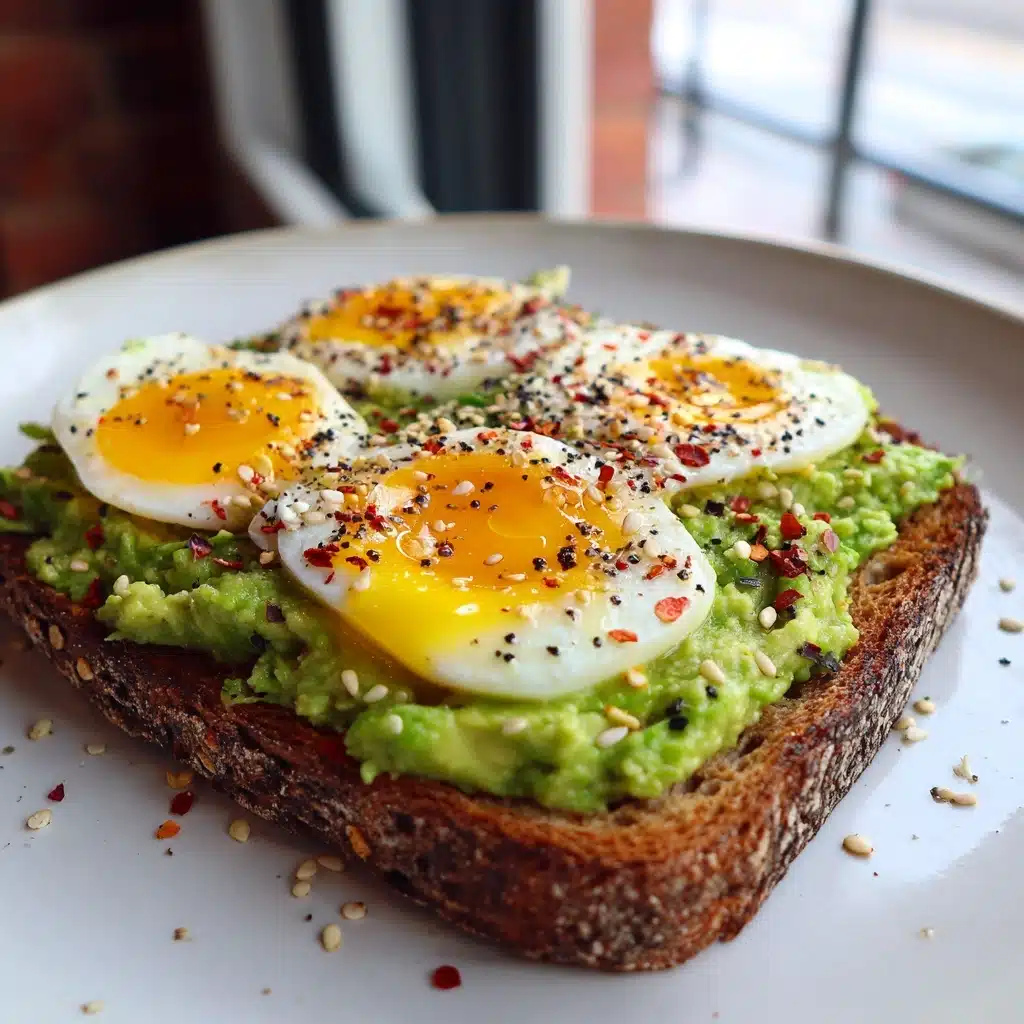 Smashed Avocado Egg Toast with Chili Flakes Recipe
