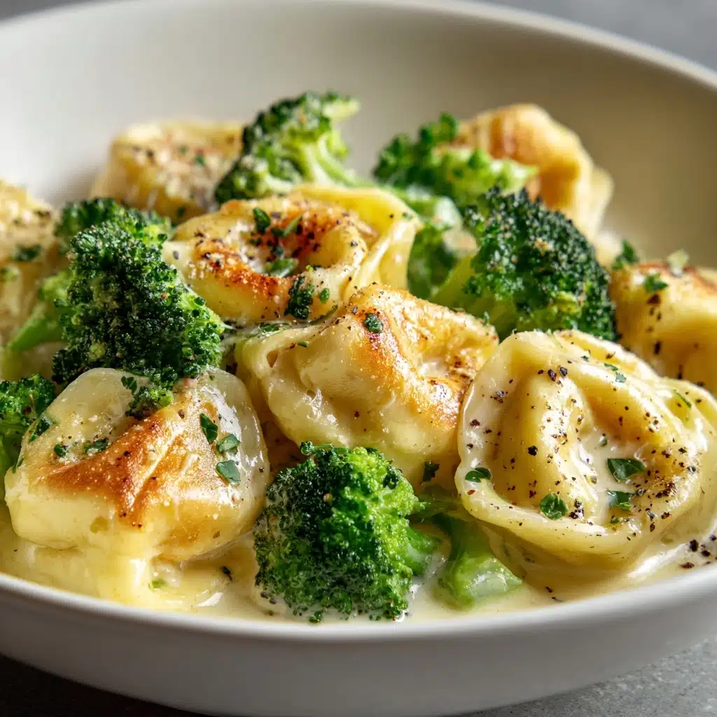 Creamy Garlic Parmesan Tortellini with Chicken & Broccoli Recipe
