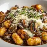 Easy Ricotta Gnocchi with Creamy Mushroom Sauce Recipe