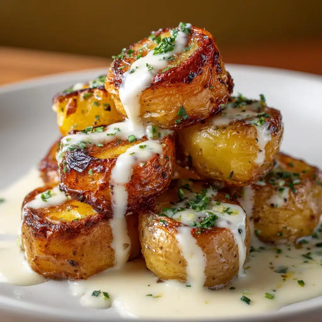 Creamy Garlic Sauce Baby Potatoes Recipe