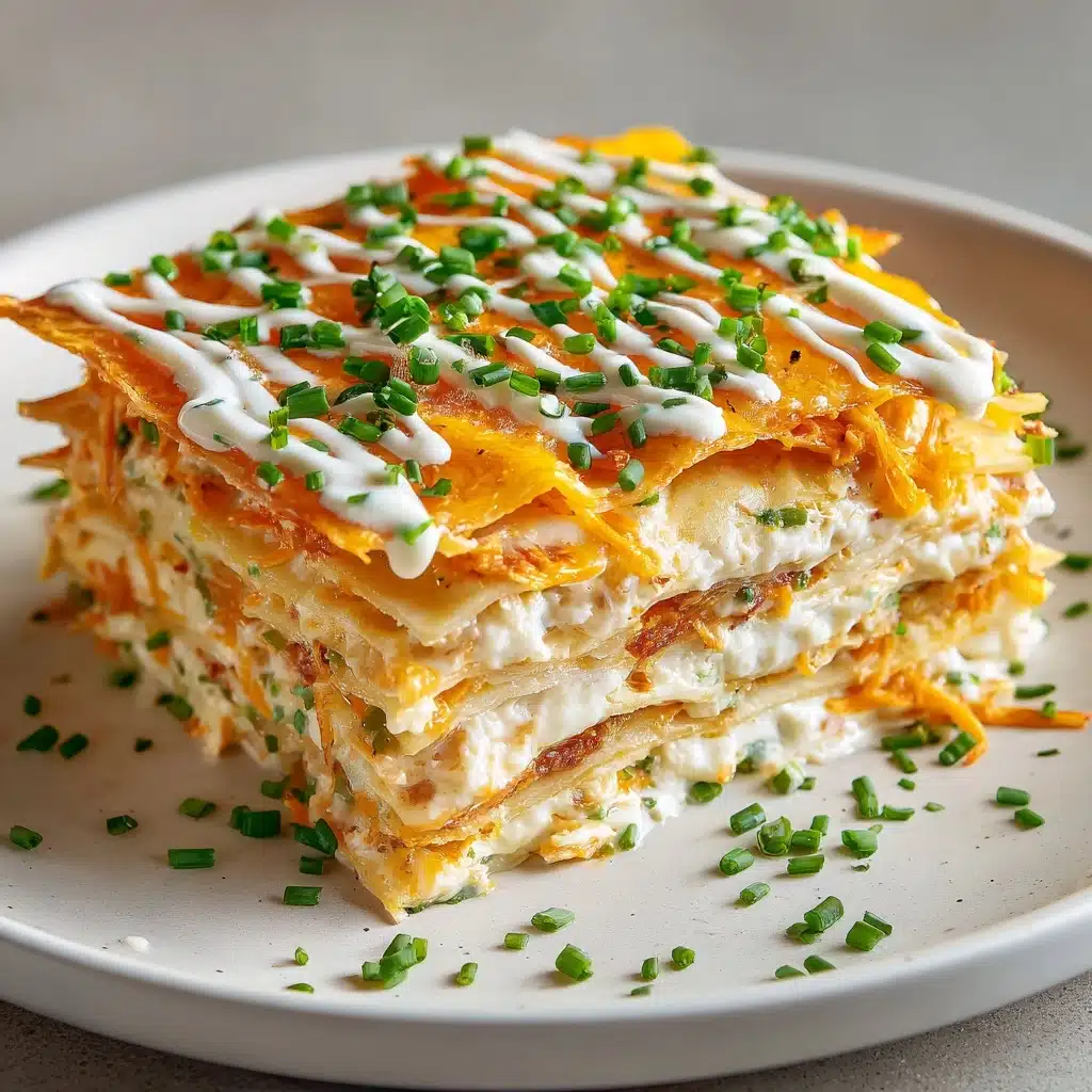Cheesy Buffalo Chicken Lasagna with Ranch Drizzle Recipe - Recipe Image