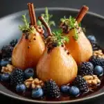 Baked Pears with Berries, Honey, Walnuts & Blue Cheese Recipe