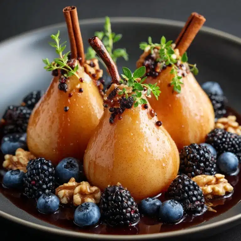 Baked Pears with Berries, Honey, Walnuts & Blue Cheese Recipe