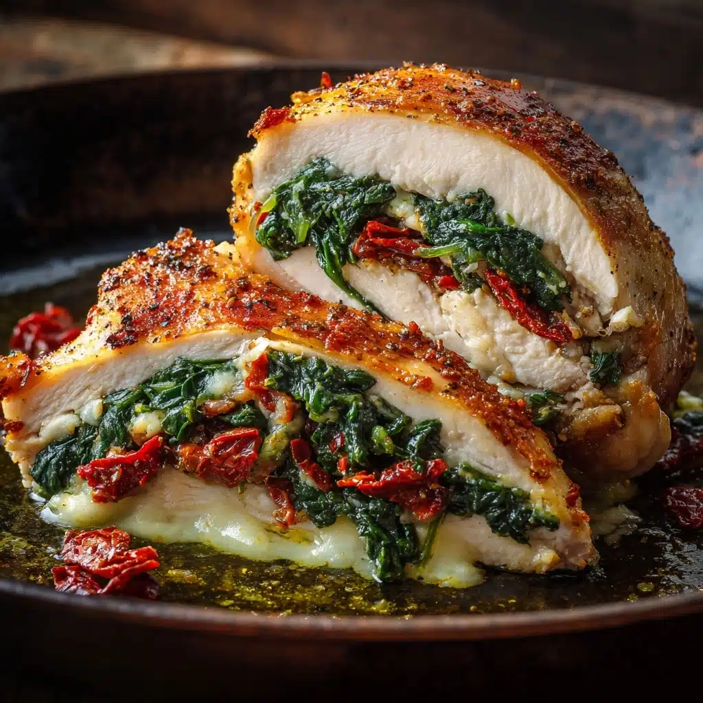Sundried Tomato, Spinach, and Cheese Stuffed Chicken Recipe - Recipe Image
