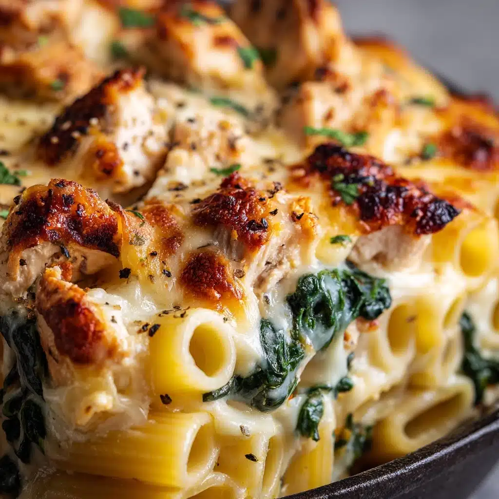 Cheesy Spinach Dip Chicken Pasta Recipe - Recipe Image