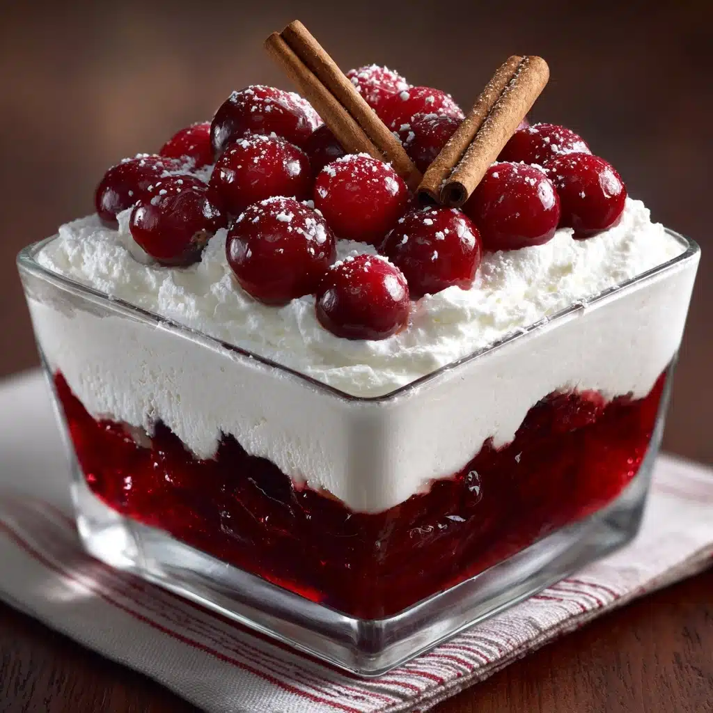 Cranberry Jello Salad with Cream Cheese Topping Recipe - Recipe Image