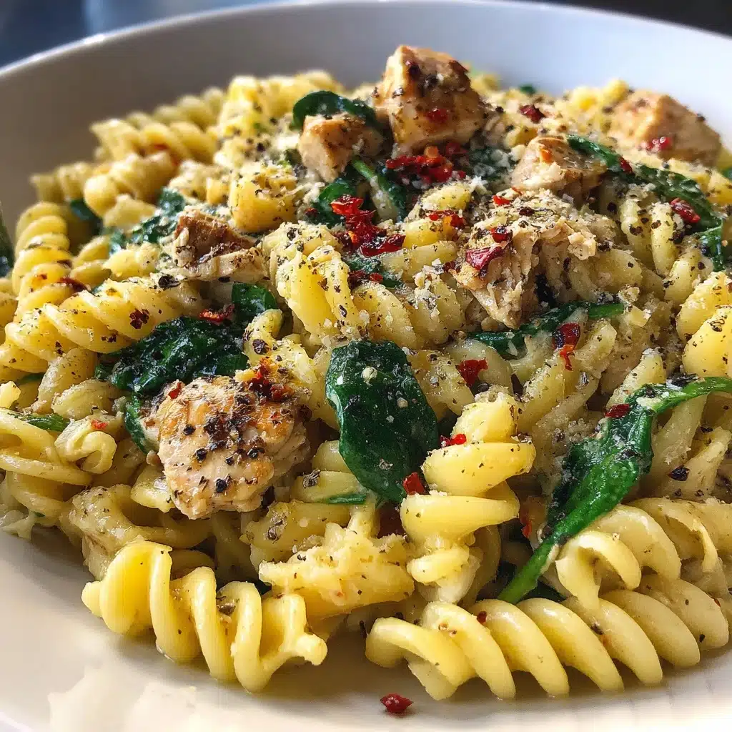 Spicy Tuna Spinach Pasta Recipe - Recipe Image