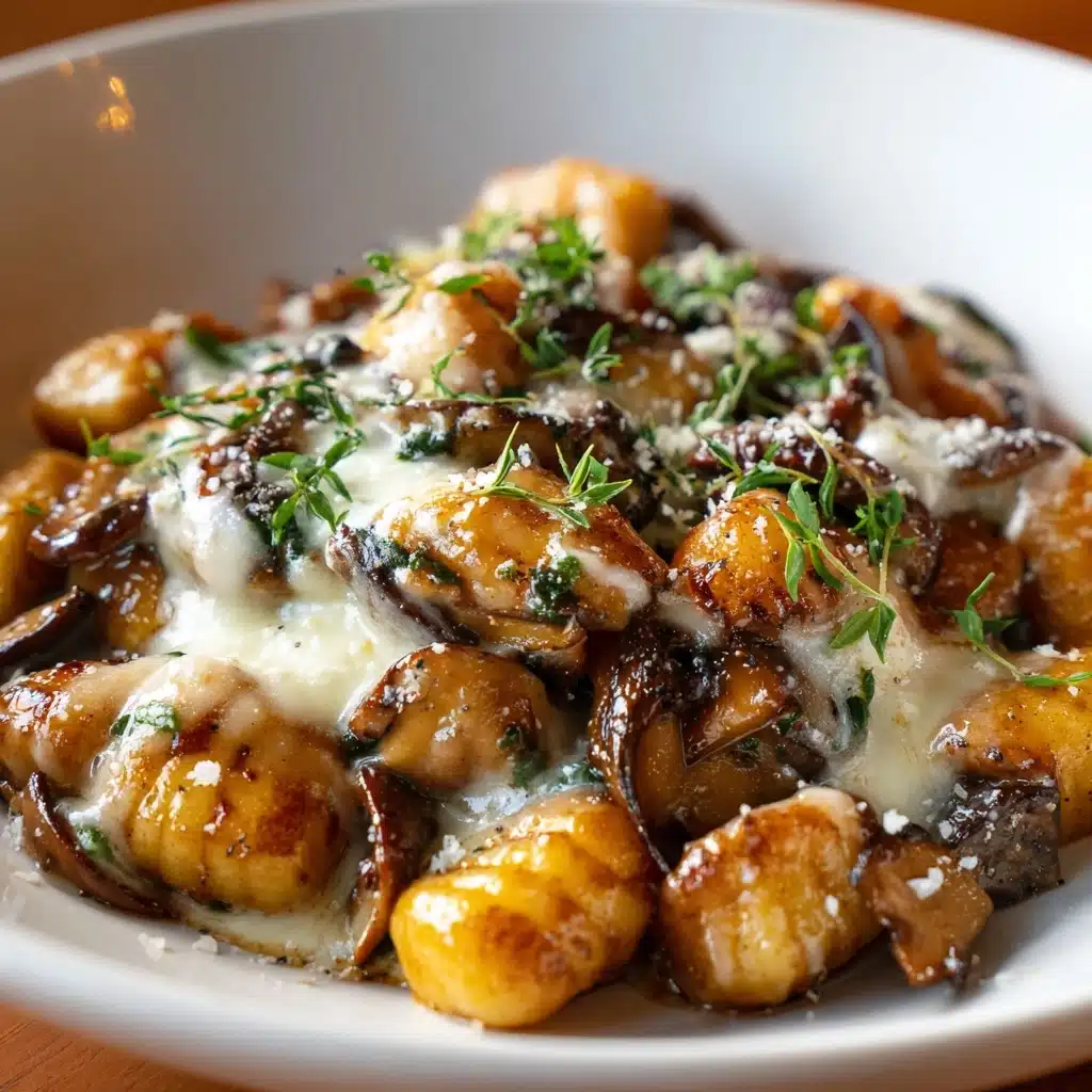 Easy Ricotta Gnocchi with Creamy Mushroom Sauce Recipe - Recipe Image