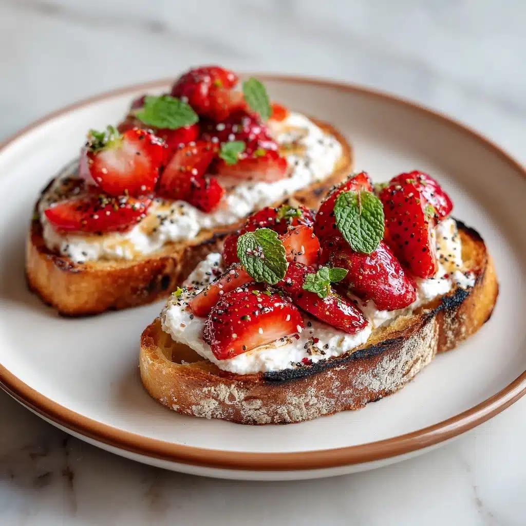 Roasted Strawberry Whipped Ricotta Toast Recipe - Recipe Image