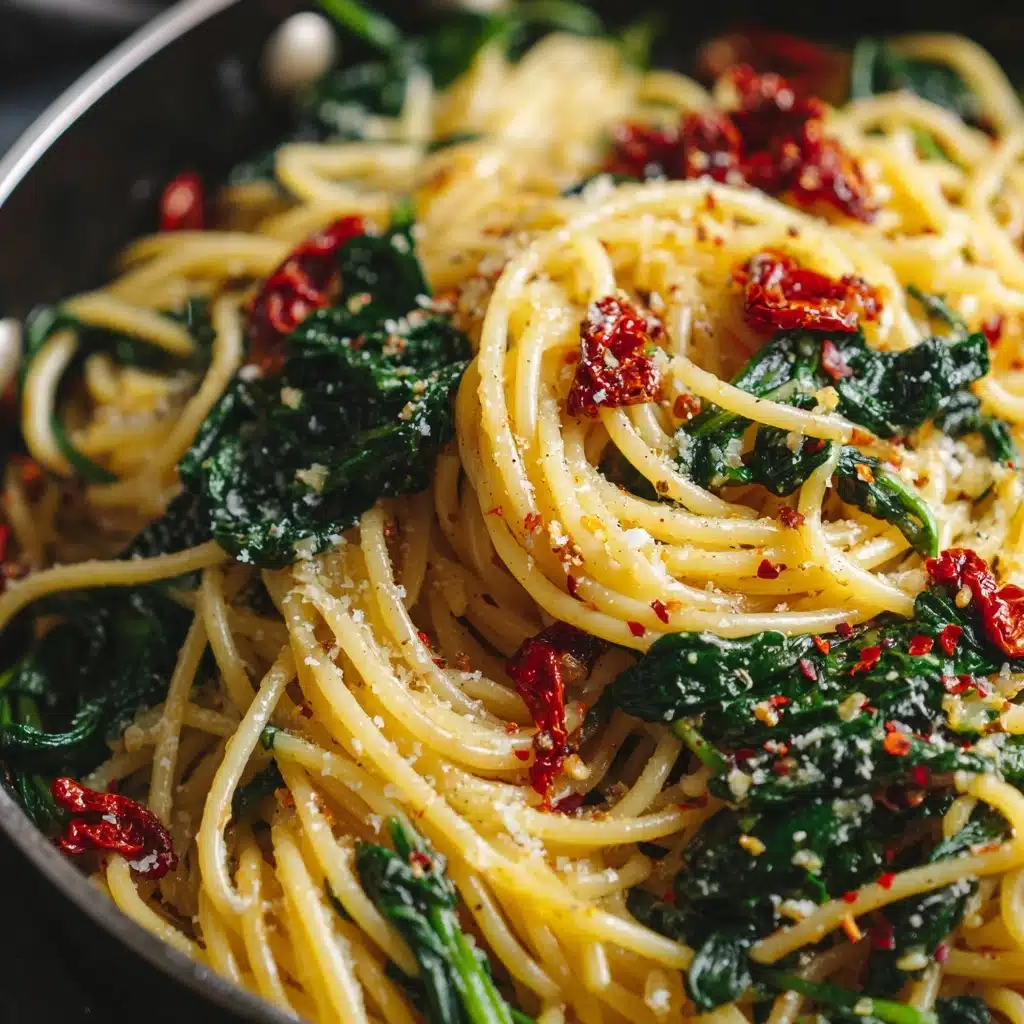 Spaghetti & Spinach with Sun-Dried Tomato Cream Sauce Recipe