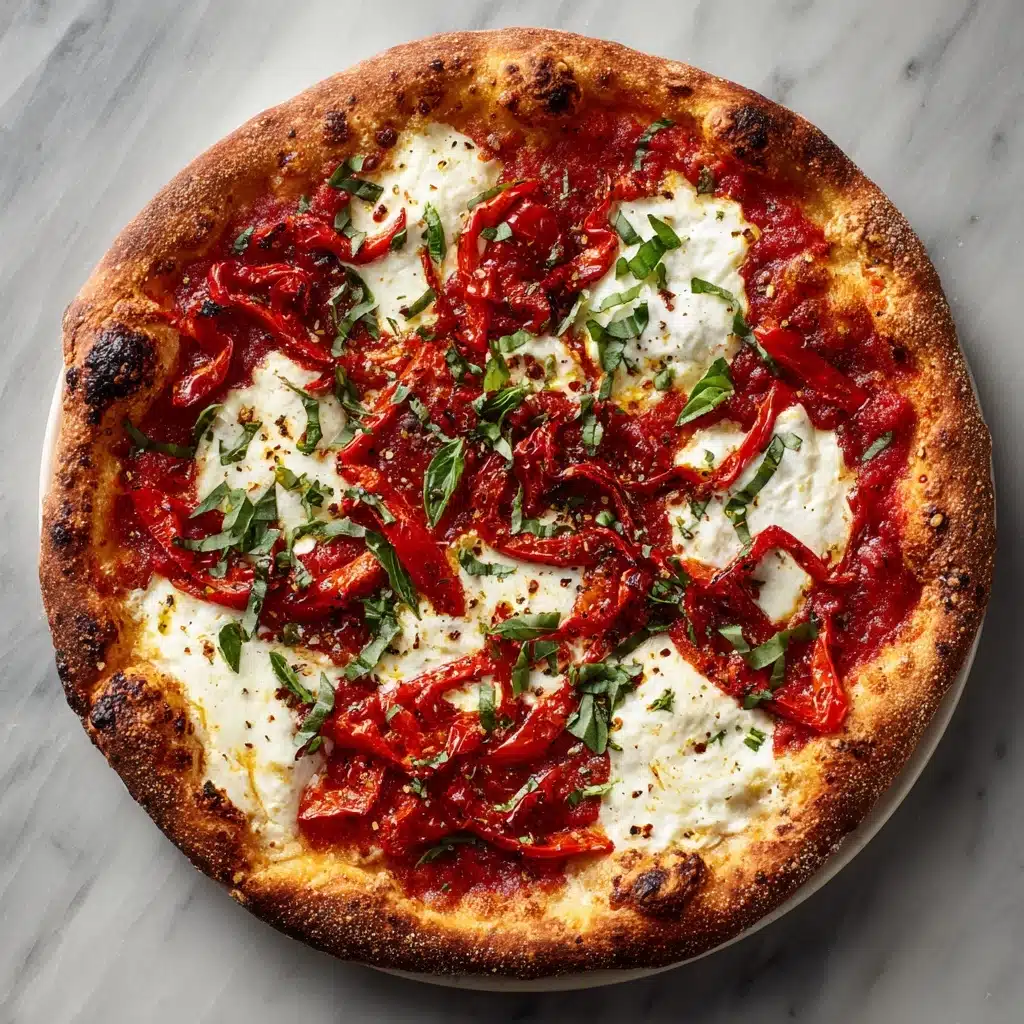 Calabrian Chili Roasted Red Pepper Pizza: A Spicy Twist on Classic Pizza Recipe - Recipe Image