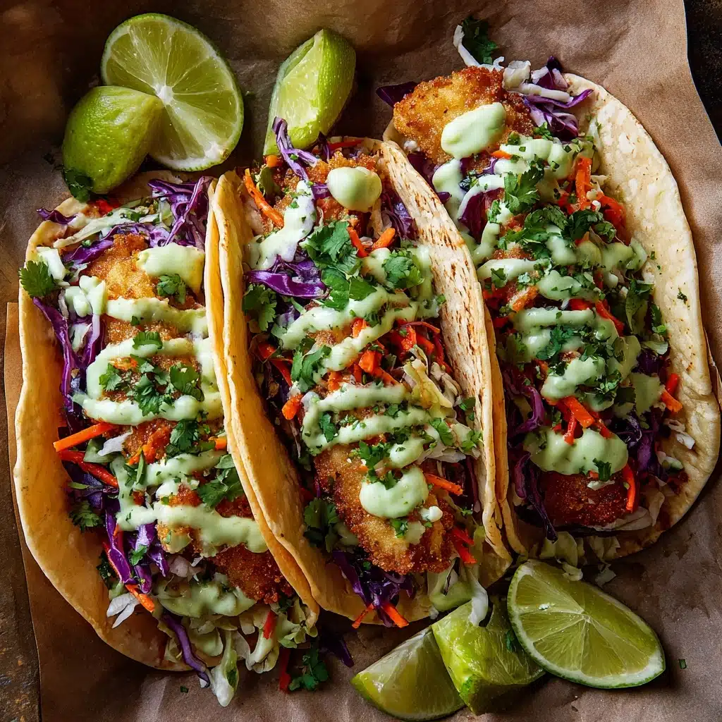 Crispy Fish Tacos with Cilantro Lime Slaw Recipe - Recipe Image