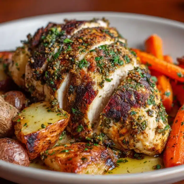 One Pan Herb Roasted Vegetables & Chicken Recipe
