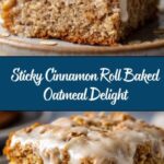 Healthy Sticky Cinnamon Roll Baked Oatmeal Recipe