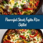 One Pan Steak Fajita and Rice Skillet Recipe