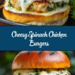 White Cheddar and Spinach Chicken Burgers Recipe