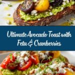 Avocado Toast with Feta Cheese, Cherry Tomatoes, Cranberries, and Walnuts Recipe