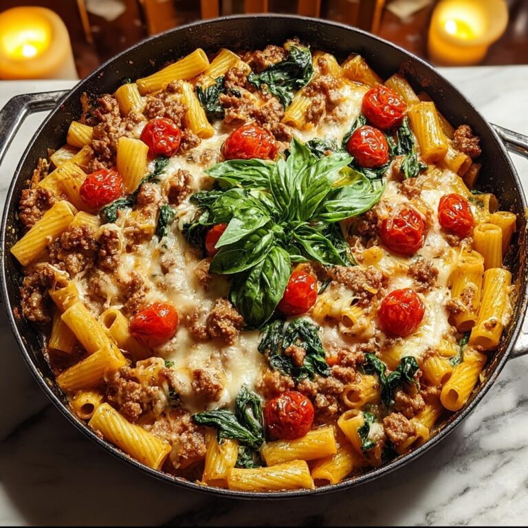Creamy Tuscan Sausage Pasta Bake Recipe