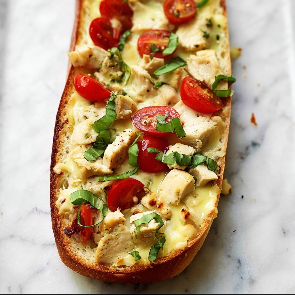 Chicken Caprese Garlic Bread Recipe - Recipe Image