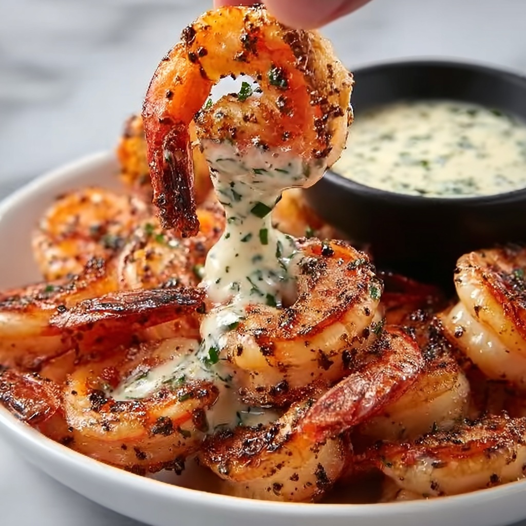 Spicy Garlic Parmesan Grilled Shrimp with Lemon-Herb Aioli Recipe - Recipe Image